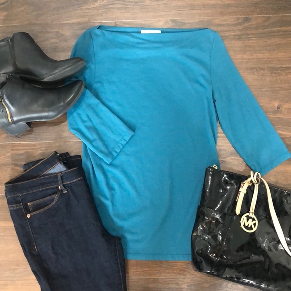 Kenar Tops - ❤️3 for $20- NWOT- Women’s 3/4 Sleeve Teal Shirt